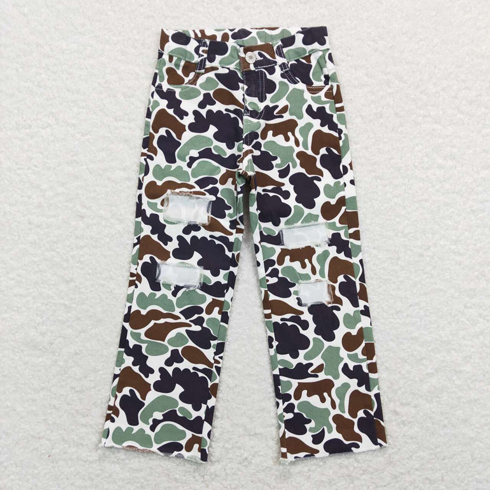 Sibling Baby Boys Girls Camouflage Hunting Season Denim Jeans Pants