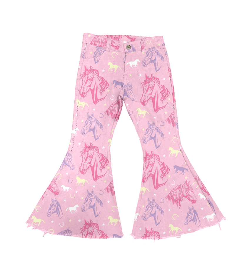 Baby Girls Pink Western Horse Denim Pants Jeans preorder