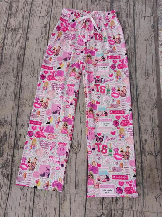 Adult Women Pink Singer Bottom Pants Pajamas