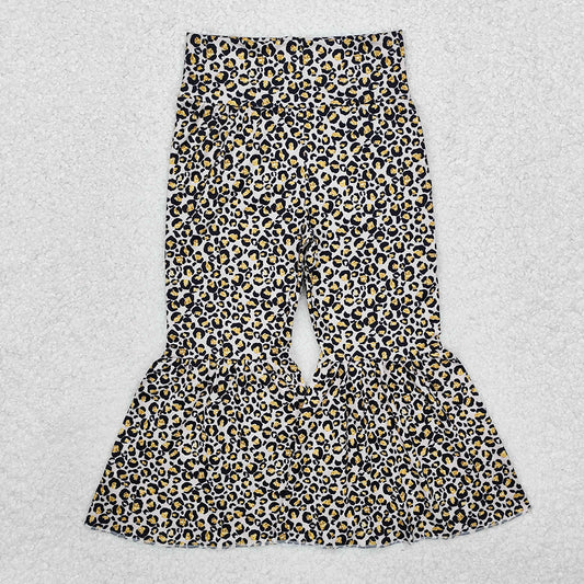 Baby Girls Leopard High Waistband Bell Bottom Pants