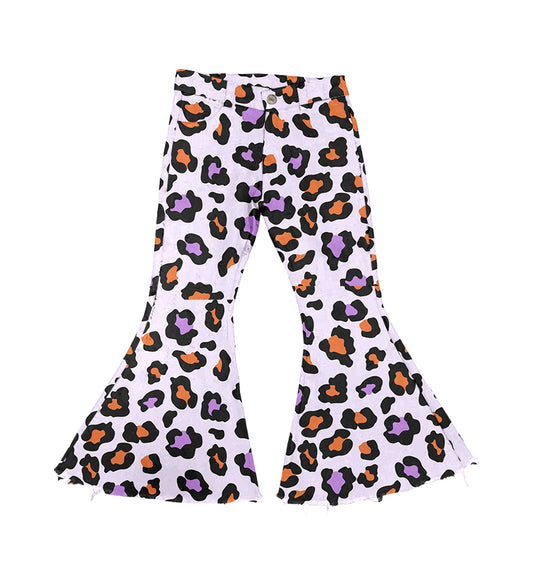 Baby Girls Halloween Leopard Bell Flare Denim Pants preorder
