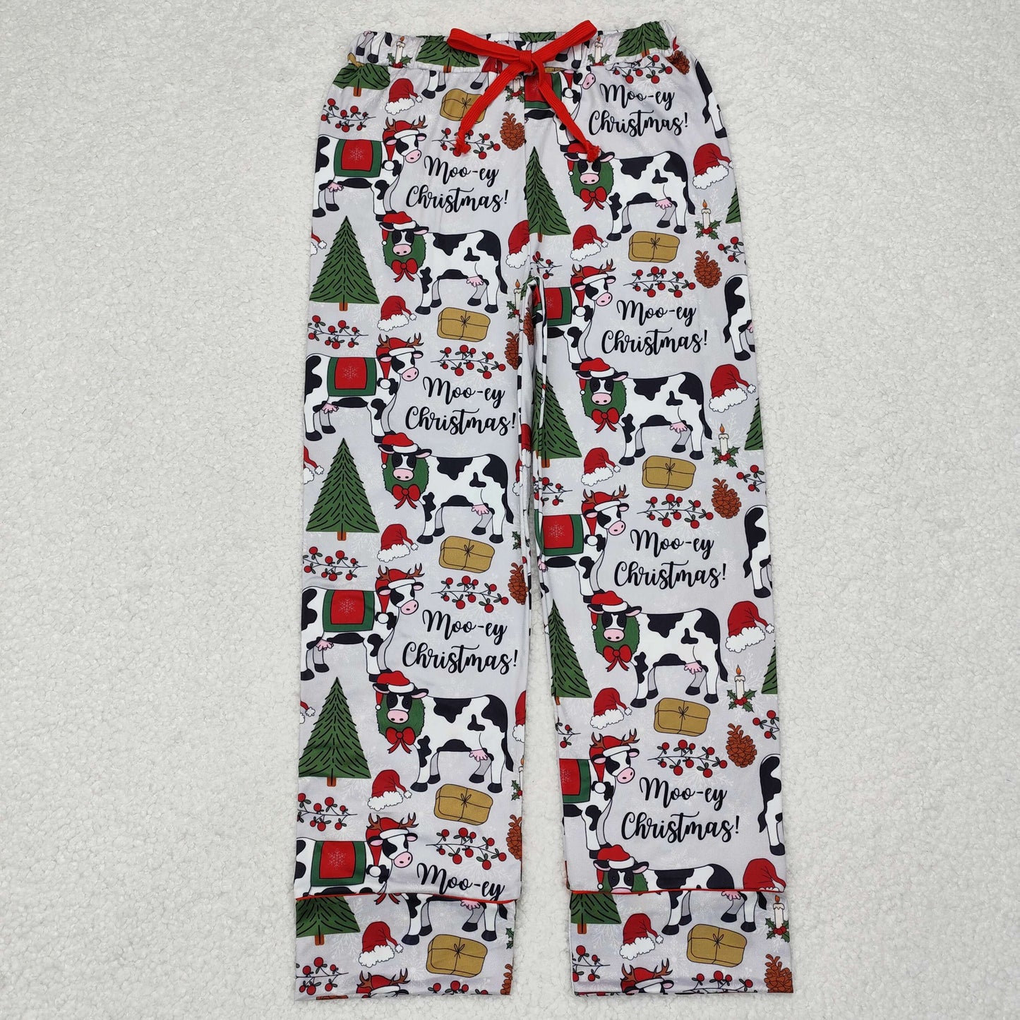 Adult Women Christmas Trees Cows Bottom Pants Pajamas