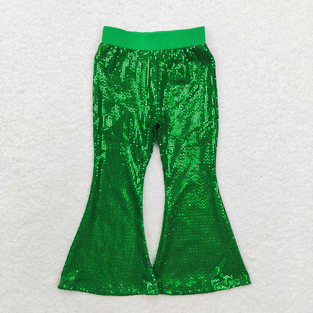 Baby Girls Colorful Sequin Sparkle Bell Bottom Pants