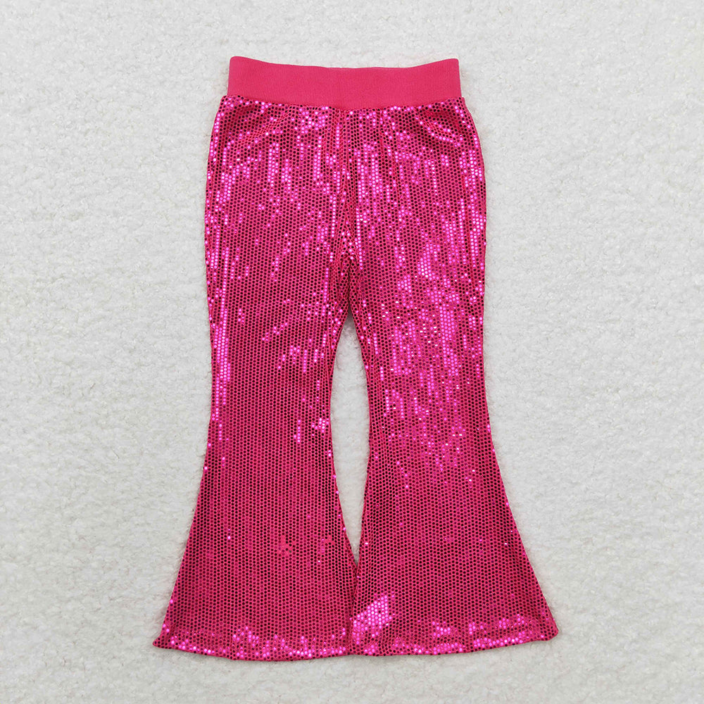 Baby Girls Sequin Hot Pink Bell Bottom Pants