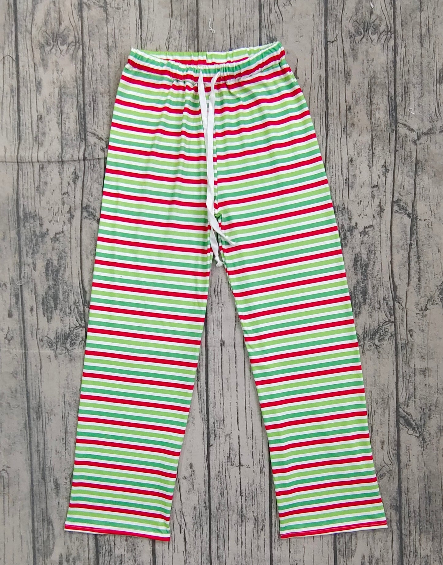 Adult Women Green Red Stripes Bottom Pants Pajamas