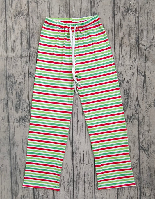 Adult Women Green Red Stripes Bottom Pants Pajamas