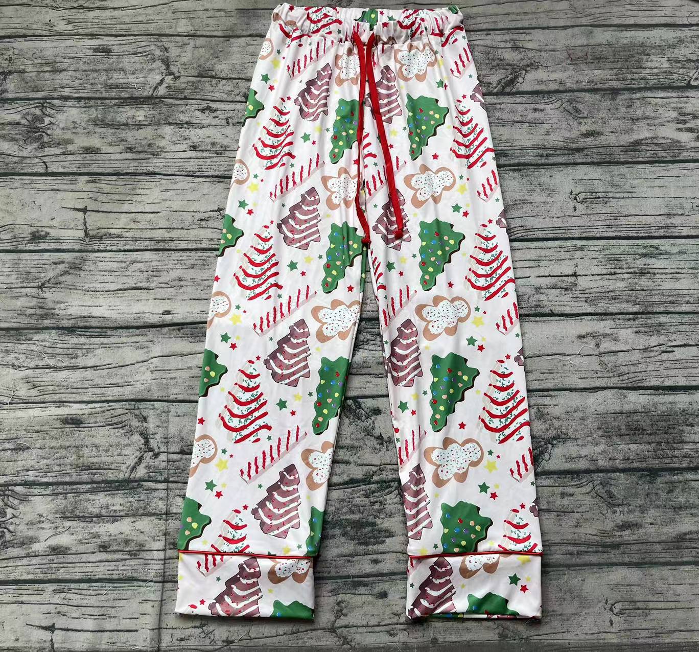 Adult Women Christmas Tree Cake Red Bottom Pants Pajamas