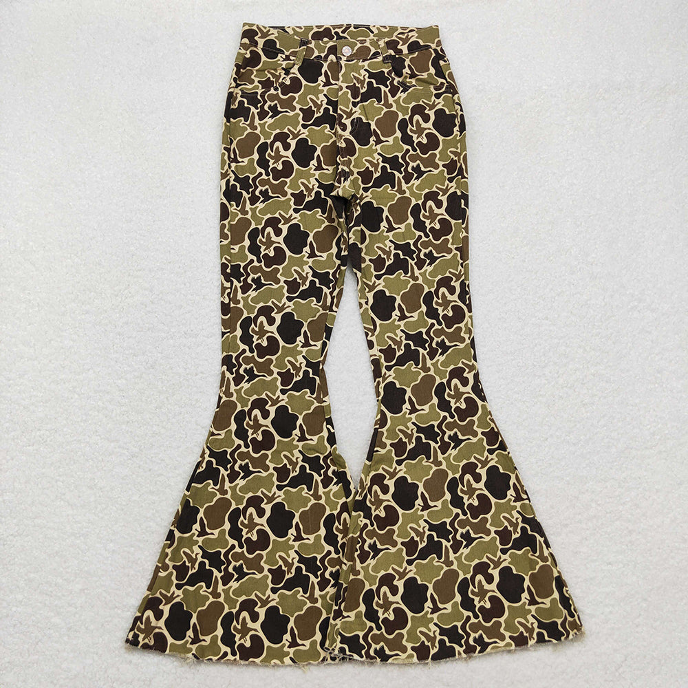 Adult Women Bell Bottom Denim Jeans Trousers