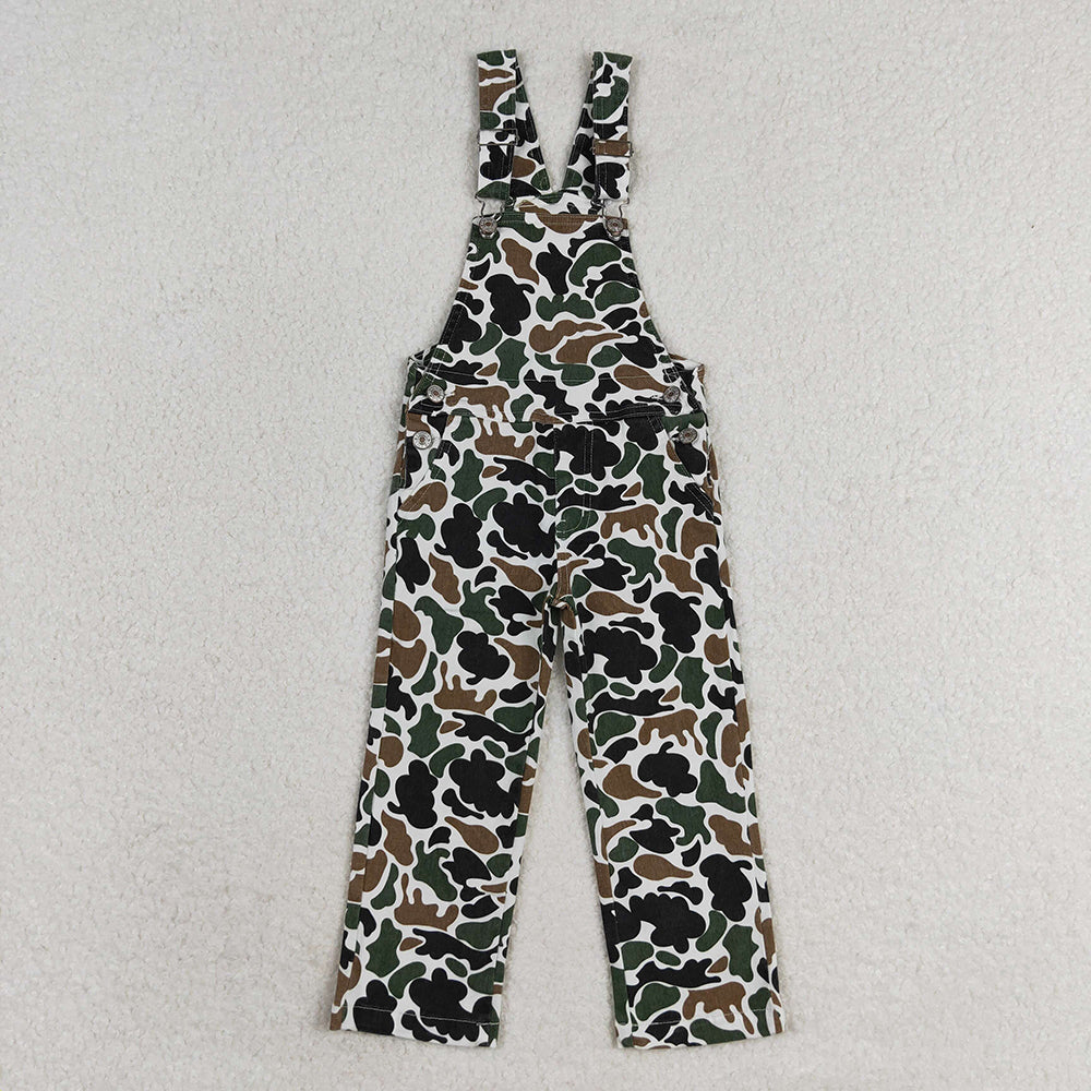 Baby Boys Kids Brown Camo Denim Strap jumpsuits Overall