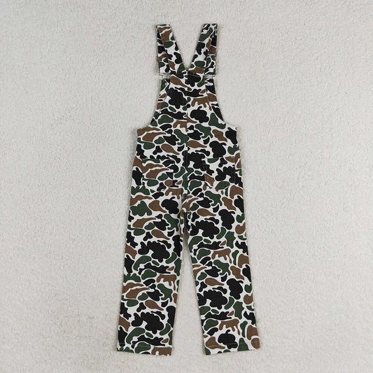 Baby Boys Kids Brown Camo Denim Strap jumpsuits Overall