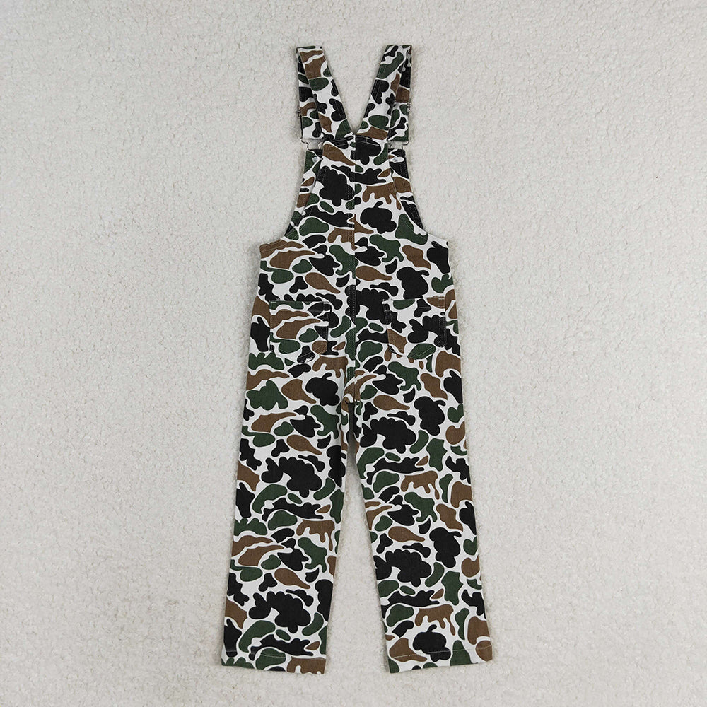 Sibling Baby Boys Kids Fall Hunting Camo Denim Strap jumpsuits Overall