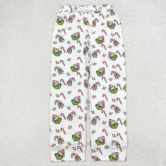 3 Colors Adult Women Christmas Green Face Bottom Pants Pajamas