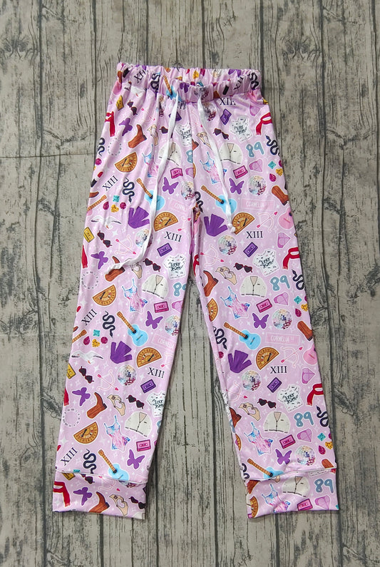 Adult Women Singer Pink Butterfly Bottom Pants Pajamas