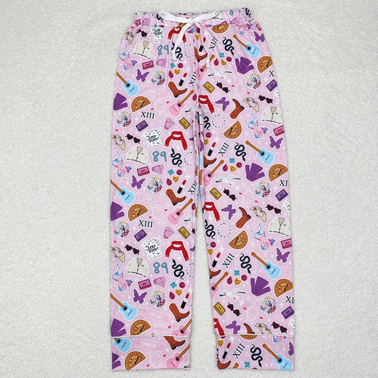 Adult Women Singer Pink Butterfly Bottom Pants Pajamas