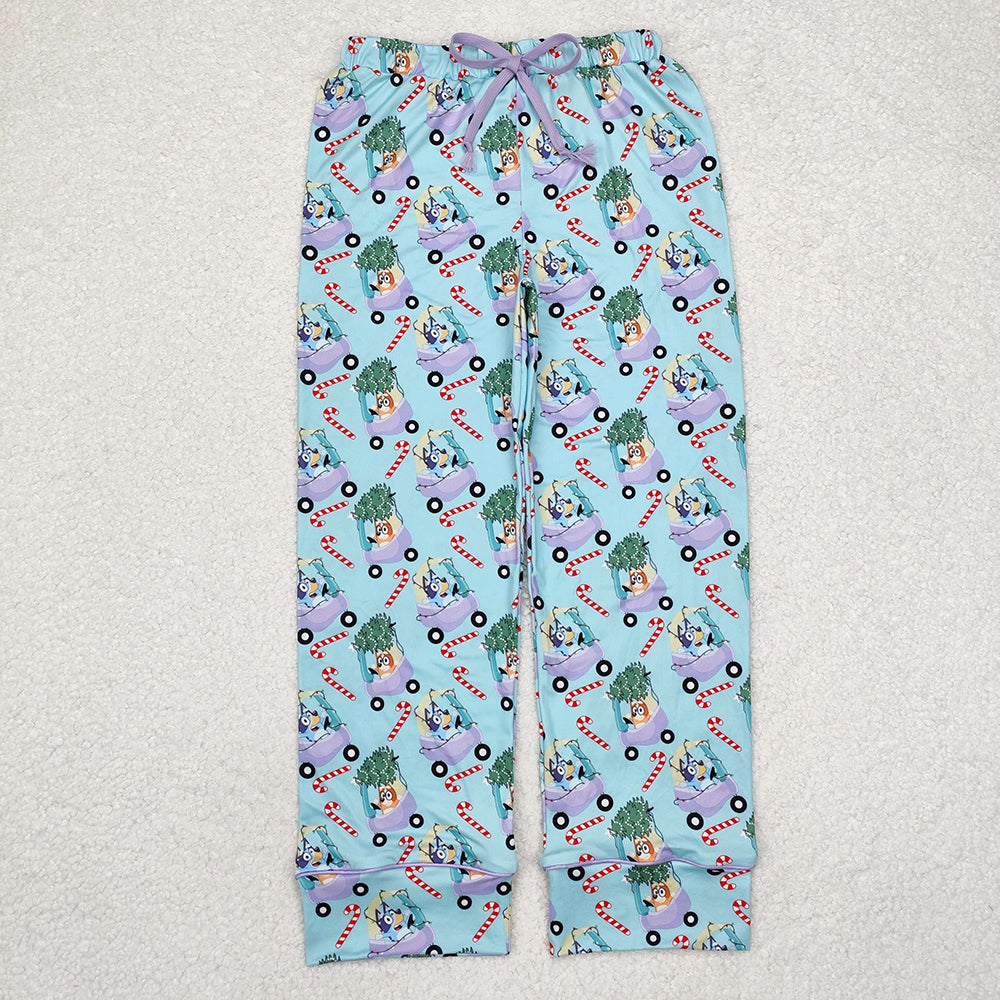 Sibling Adult Men Women Cartoon Green Faces Mouses Christmas Pajamas Flare Pants
