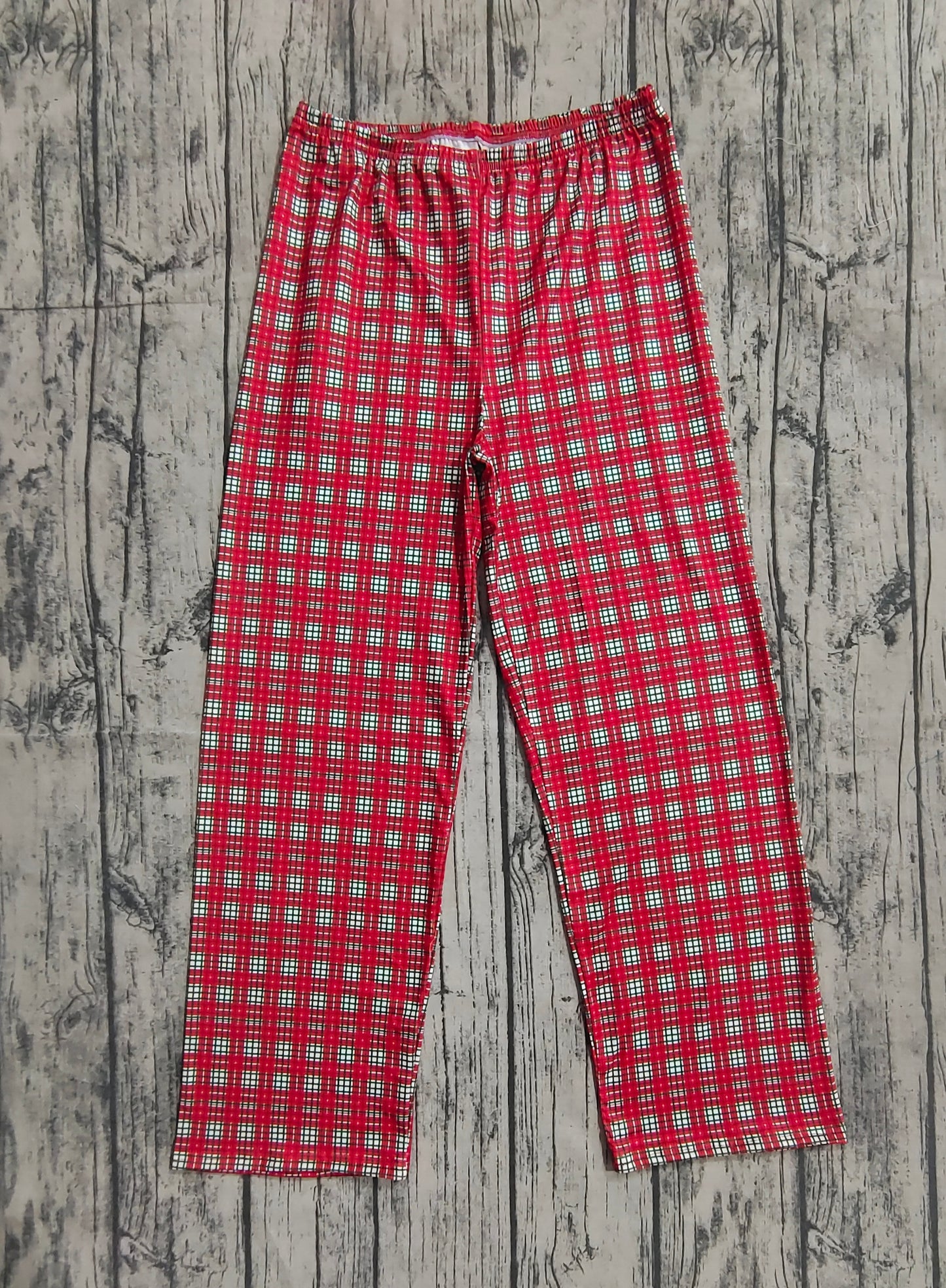 Adult Women Christmas Plaid Cartoon Pocket Bottom Pants Pajamas