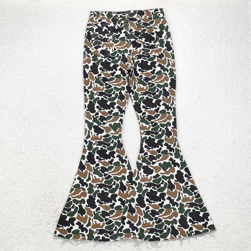 Adult Women Bell Bottom Denim Jeans Trousers