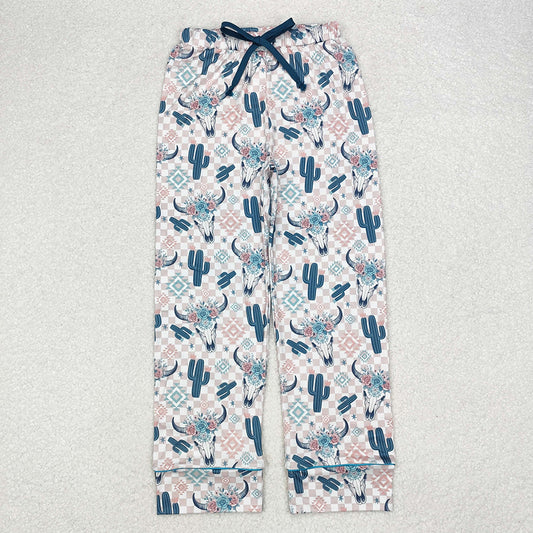 Adult Women Western Cow Cactus Bottom Pants Pajamas