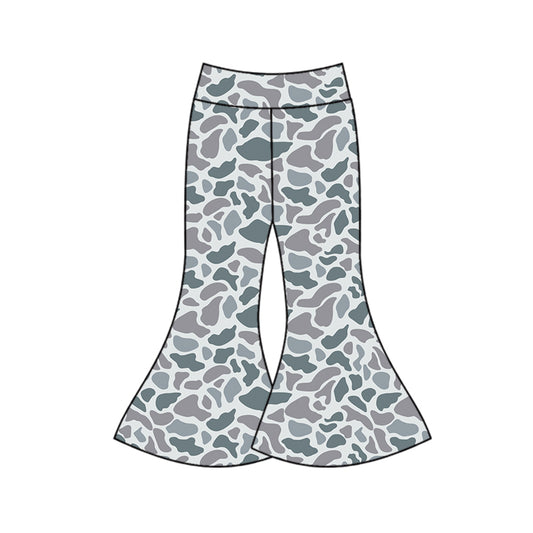 Baby Girls Grey Camo Bell Bottom Pants Preorder