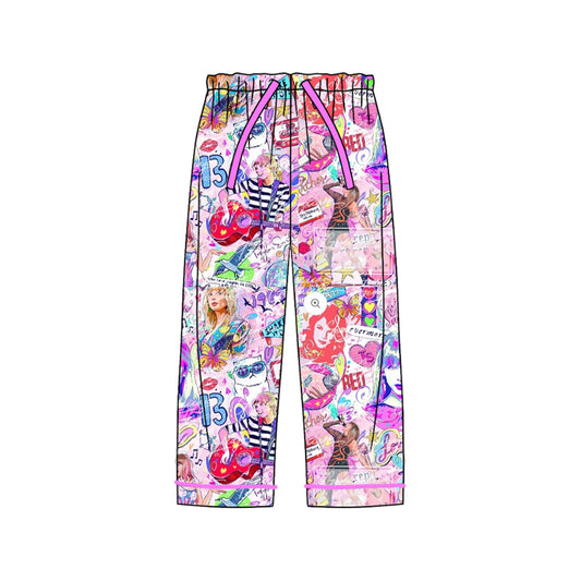 Adult Women Pink Singer Colorful Bottom Pants Pajamas Preorder