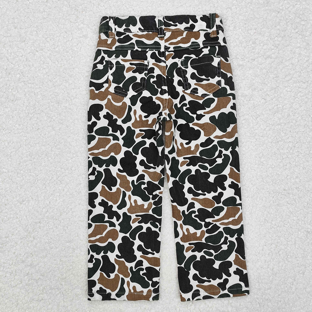 Baby Boys Brown Duck Camouflage Denim Strait Pants