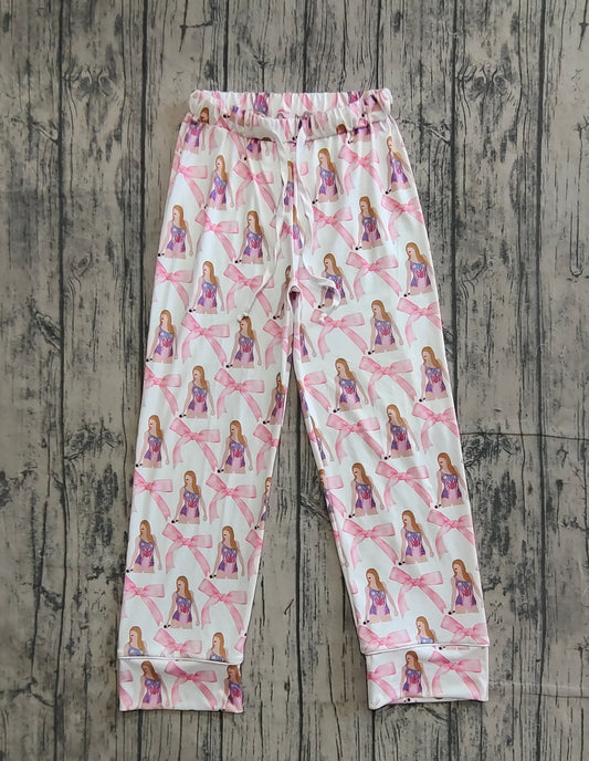 Adult Women Pink Bows Singer Bottom Pants Pajamas