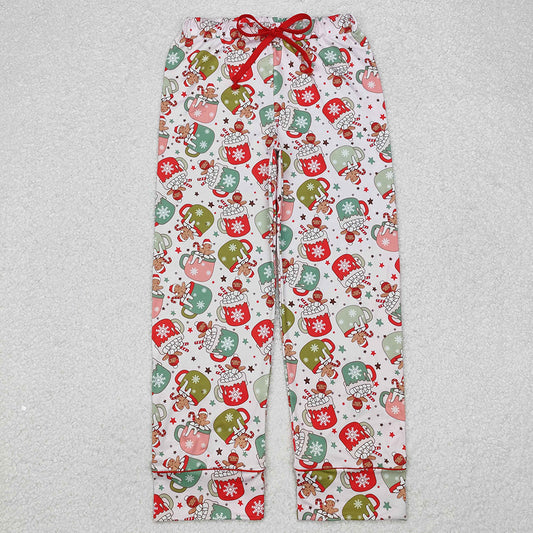 Adult Women Christmas Cups Gingerbread Bottom Pants Pajamas