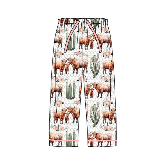 Adult Men Western Cows Cactus Bottom Pants Pajamas Preorder