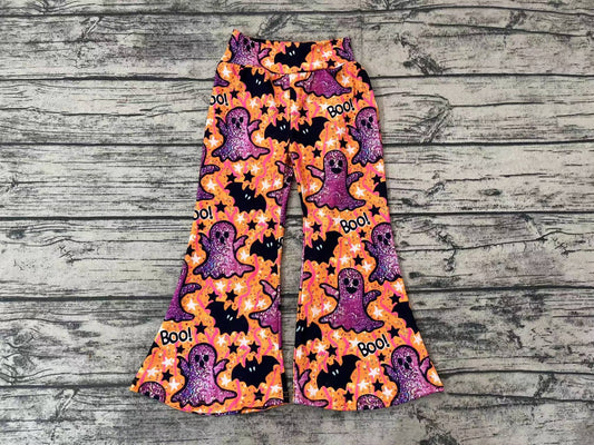 Baby Girls Halloween Purple Ghost Bell Bottom Pants