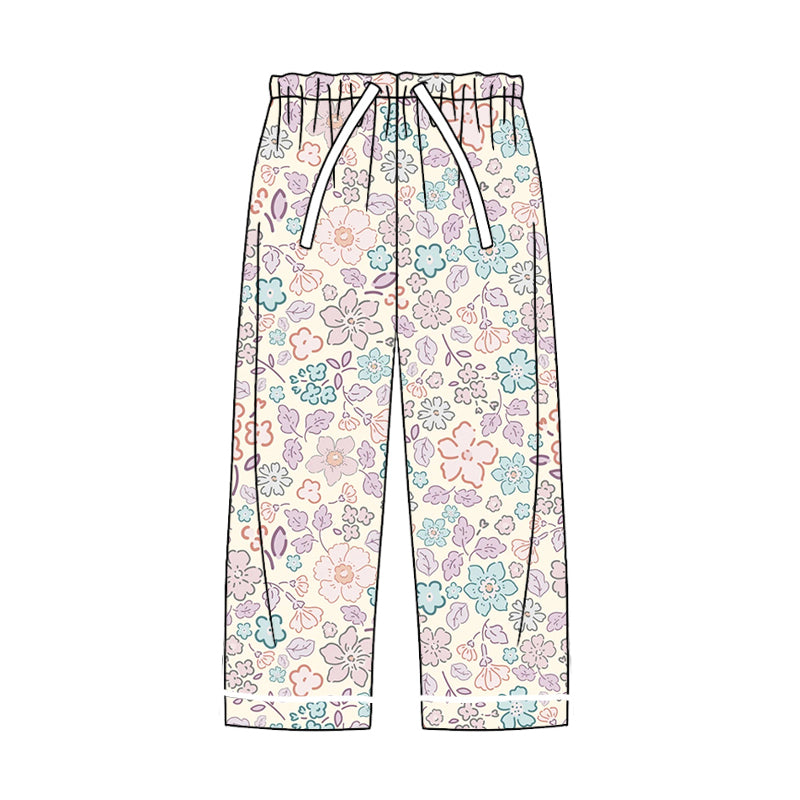 Adult Women Pink Blue Flowers Bottom Pants Pajamas Preorder