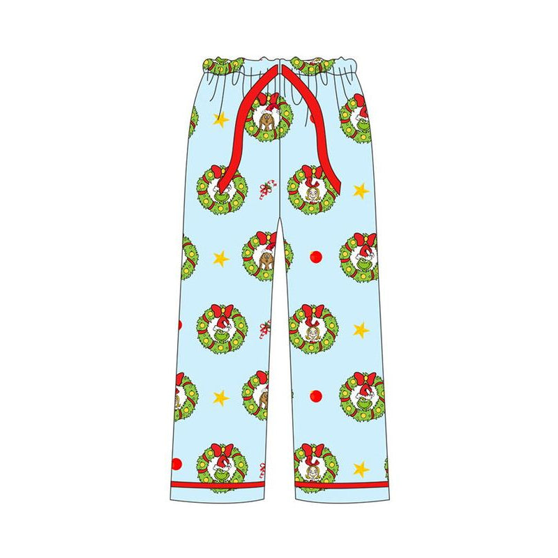 Adult Man Christmas Green Face Bottom Pants Pajamas Preorder