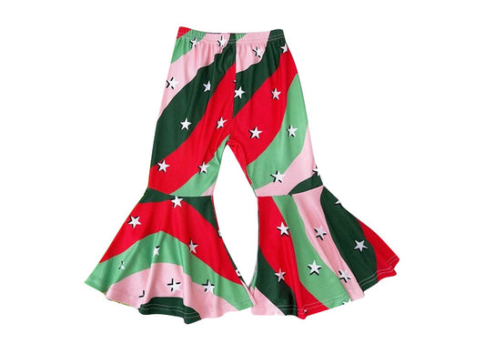 Baby Girls Christmas Stars Bell Bottom Pants Preorder