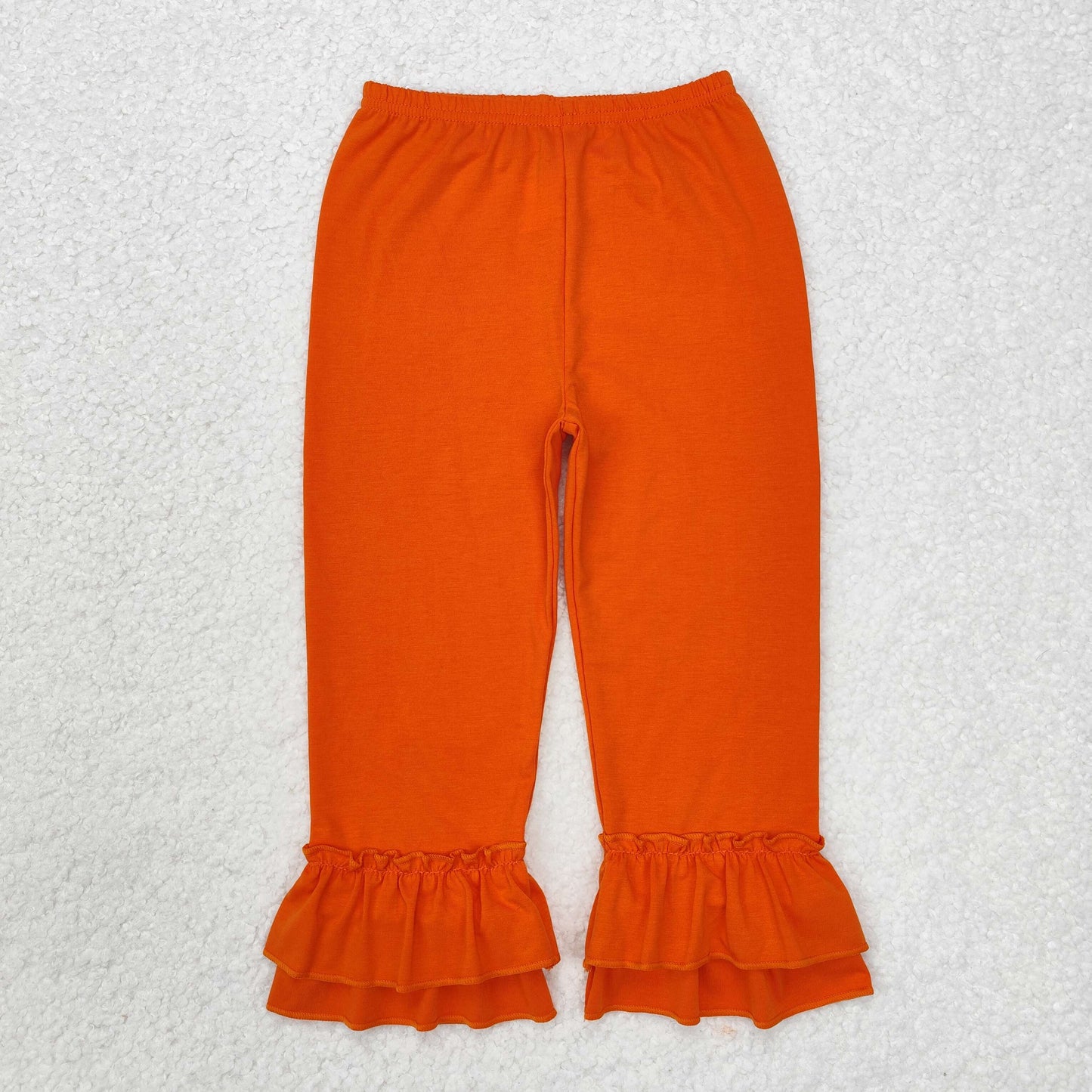 Baby Girls Orange Double Ruffle Pants