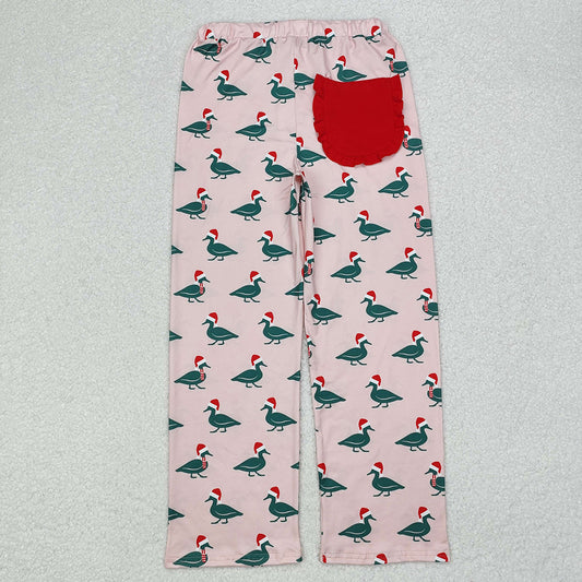 Adult Women Christmas Ducks Pocket Bottom Pants Pajamas