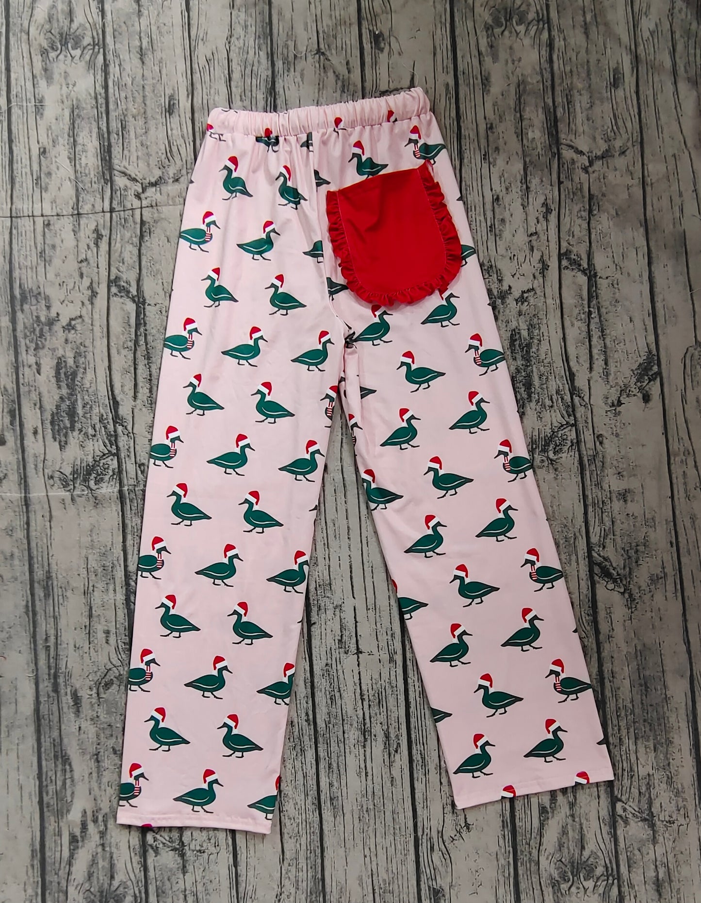 Adult Women Christmas Ducks Pocket Bottom Pants Pajamas Preorder