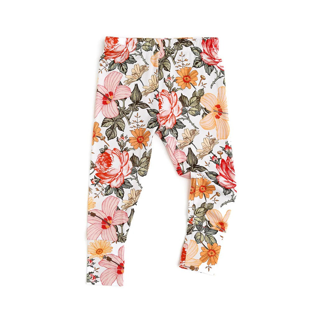 Baby Girls Pink Green Flowers Bottom Legging Pants Preorder