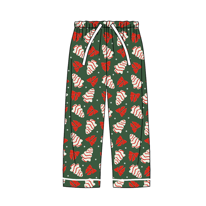 Adult Women Christmas Tree Cake Bows Bottom Pants Pajamas Preorder