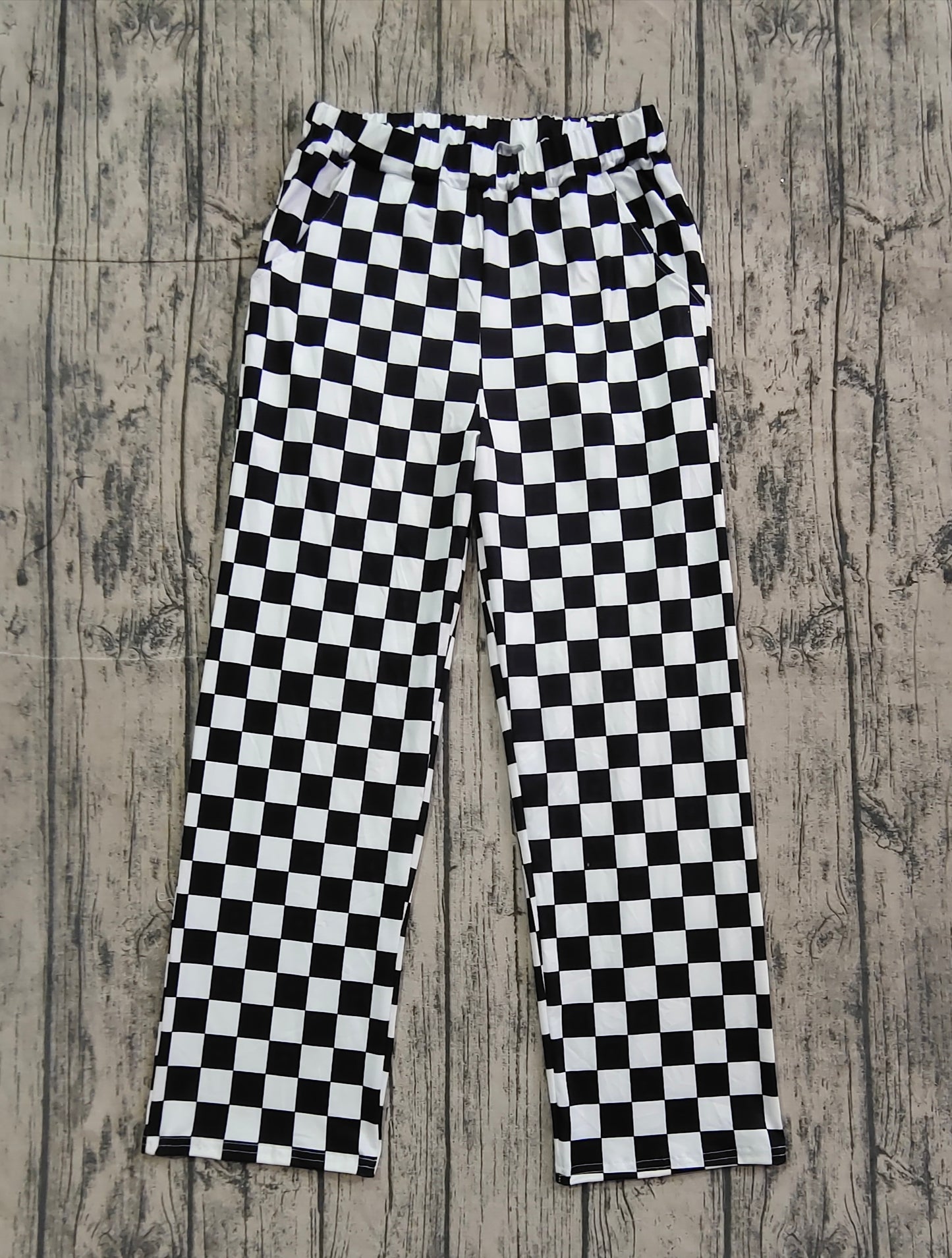 Adult Women Black Checkered Bottom Pants Pajamas Preorder