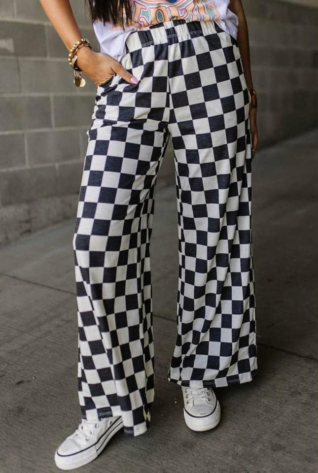 Adult Women Black Checkered Bottom Pants Pajamas Preorder