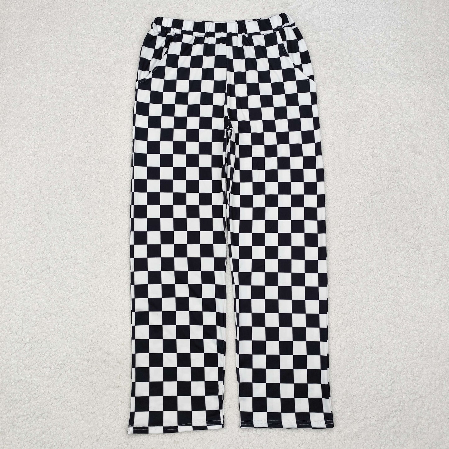 Sibling Adult Women Cartoon Dogs Hearts Checked Valentine Pajamas Flare Pants