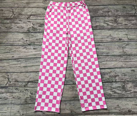 Adult Women Pink Checkered Bottom Pants Pajamas Preorder