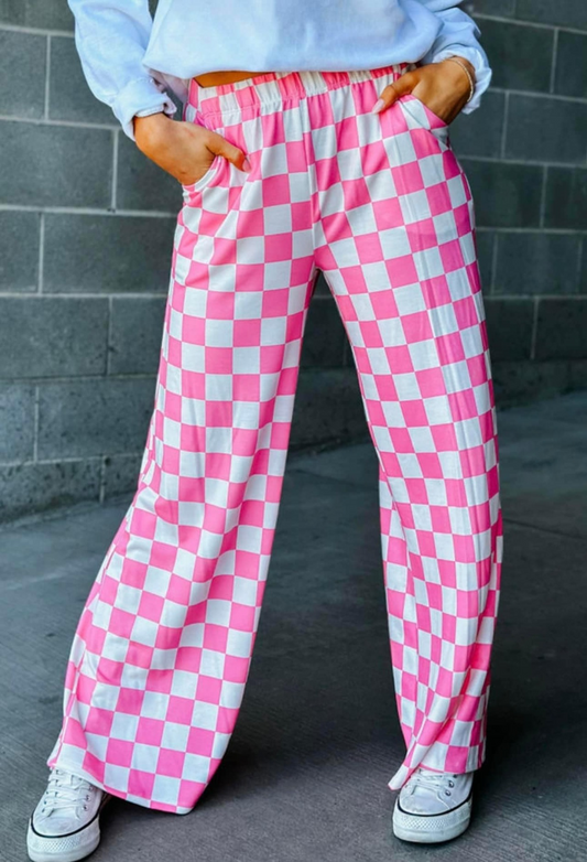 Adult Women Pink Checkered Bottom Pants Pajamas Preorder