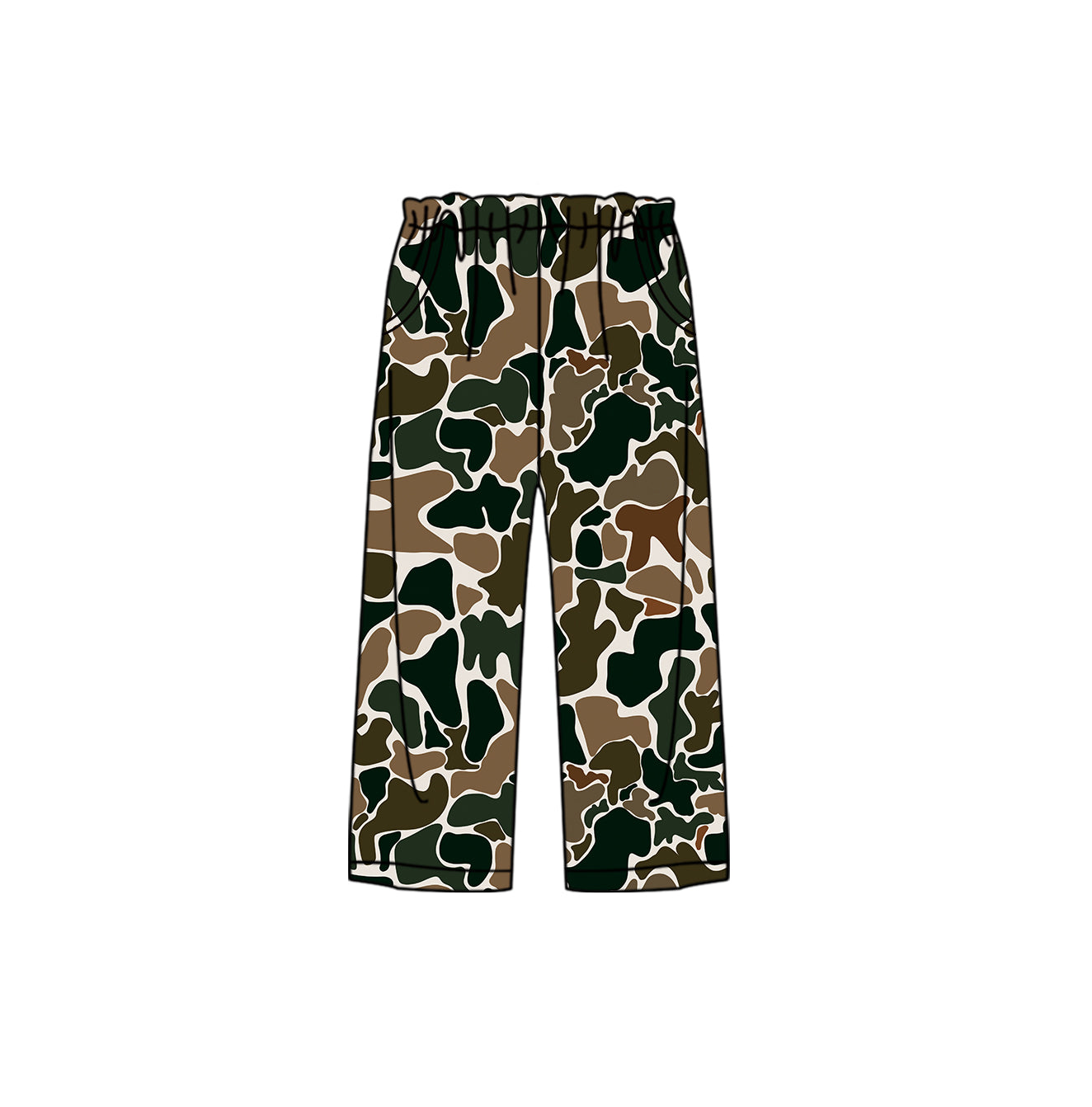 Adult Women Brown Camo Pocket Bottom Pants Pajamas Preorder