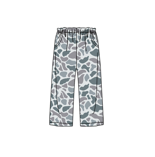 Adult Women Light Grey Camo Pocket Bottom Pants Pajamas Preorder