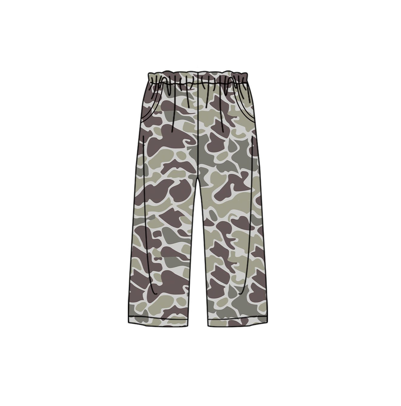 Adult Women Grey Camo Pocket Bottom Pants Pajamas Preorder