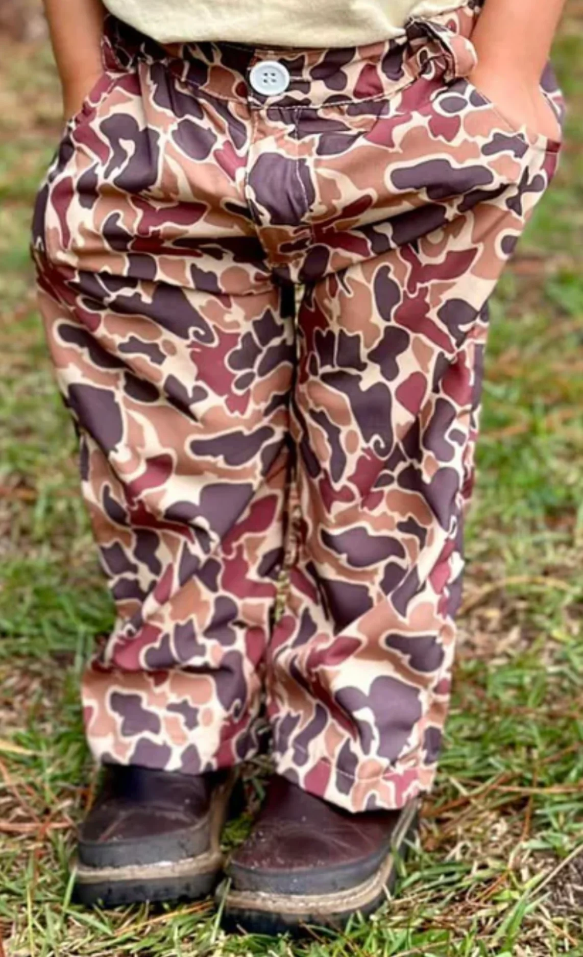 Baby Boys Brown Hunting Camo Denim Pants preorder