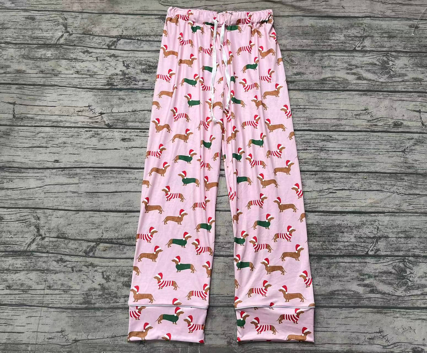 Adult Women Christmas Pink Dogs Bottom Pants Pajamas Preorder