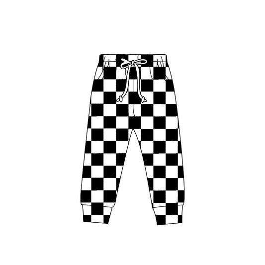 Adult Women Black Checkered Jogger Bottom Pants Pajamas Preorder