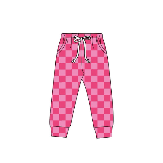 Adult Women Pink Checkered Jogger Bottom Pants Pajamas Preorder