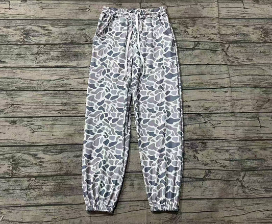 Adult Women Grey Camouflage Pocket Bottom Joggers Pants